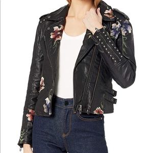 BLANKNYC Vegan Leather Floral Studded Jacket Sz M